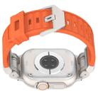 For Apple Watch 46mm / 49mm / 45mm / 44mm Mecha Stripe Texture Silicone Watch Band(Orange) - 3