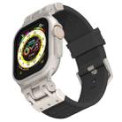 For Apple Watch 46mm / 49mm / 45mm / 44mm Mecha Stripe Texture Silicone Watch Band(Black) - 1