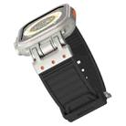 For Apple Watch 46mm / 49mm / 45mm / 44mm Mecha Stripe Texture Silicone Watch Band(Black) - 2