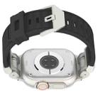 For Apple Watch 46mm / 49mm / 45mm / 44mm Mecha Stripe Texture Silicone Watch Band(Black) - 3