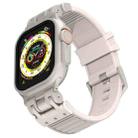 For Apple Watch 46mm / 49mm / 45mm / 44mm Mecha Stripe Texture Silicone Watch Band(Starlight) - 1