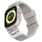 For Apple Watch 46mm / 49mm / 45mm / 44mm Mecha Stripe Texture Silicone Watch Band(Cloudy Gray) - 1