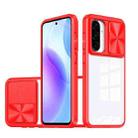 For Samsung Galaxy A56 5G / A36 5G Clear Acrylic + PC + TPU Lens Sliding Cover Full Coverage Phone Case(The Chinese Red) - 1