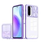 For Samsung Galaxy A56 5G / A36 5G Clear Acrylic + PC + TPU Lens Sliding Cover Full Coverage Phone Case(Purple) - 1
