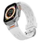 For Apple Watch 42mm / 41mm / 40mm / 38mm Tuobuzhe Oval Holes Silicone Watch Band(White) - 1