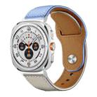 For Samsung Galaxy Watch Ultra / Ultra 2025 xDfind Rivet Buckle Genuine Leather Watch Band(Lavender White) - 1