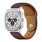 For Samsung Galaxy Watch Ultra / Ultra 2025 xDfind Rivet Buckle Genuine Leather Watch Band(Jujube Red) - 1