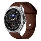 For Samsung Galaxy Watch8 / 8 Classic xDfind Rivet Buckle Genuine Leather Watch Band(Dark Brown) - 1