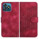 For Oukitel C53 Elephant Head Embossed Phone Leather Case with Lanyard(Rose Red) - 1