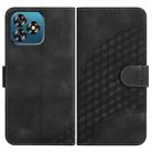 For Oukitel C53 Elephant Head Embossed Phone Leather Case with Lanyard(Black) - 1