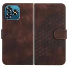 For Oukitel C53 Elephant Head Embossed Phone Leather Case with Lanyard(Coffee) - 1