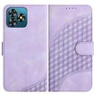 For Oukitel C53 Elephant Head Embossed Phone Leather Case with Lanyard(Light Purple) - 1