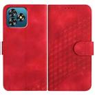 For Oukitel C53 Elephant Head Embossed Phone Leather Case with Lanyard(Red) - 1
