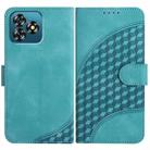 For Oukitel C53 Elephant Head Embossed Phone Leather Case with Lanyard(Light Blue) - 1