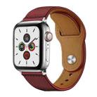 For Apple Watch 38 / 40 / 41 / S10 42mm xDfind Rivet Buckle Genuine Leather Watch Band(Hawthorn Red) - 1