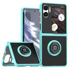 For OPPO Find N2 Flip Q Shadow 1 Series TPU + PC Phone Case with Ring(Sky Blue) - 1