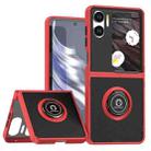 For OPPO Find N2 Flip Q Shadow 1 Series TPU + PC Phone Case with Ring(Red) - 1