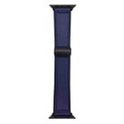 For Apple Watch 46mm / 49mm / 45mm / 44mm Nappa Magnetic Buckle Leather Silicone Watch Band(Midnight Blue) - 1