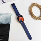 For Apple Watch 46mm / 49mm / 45mm / 44mm Nappa Magnetic Buckle Leather Silicone Watch Band(Midnight Blue) - 2