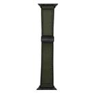For Apple Watch 46mm / 49mm / 45mm / 44mm Nappa Magnetic Buckle Leather Silicone Watch Band(Army Green) - 1