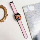 For Apple Watch 46mm / 49mm / 45mm / 44mm Nappa Magnetic Buckle Leather Silicone Watch Band(Pink) - 2