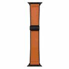 For Apple Watch 46mm / 49mm / 45mm / 44mm Nappa Magnetic Buckle Leather Silicone Watch Band(Orange) - 1