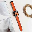 For Apple Watch 46mm / 49mm / 45mm / 44mm Nappa Magnetic Buckle Leather Silicone Watch Band(Orange) - 2
