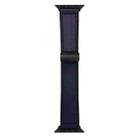For Apple Watch 46mm / 49mm / 45mm / 44mm Nappa Magnetic Buckle Leather Silicone Watch Band(Dark Blue) - 1