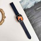 For Apple Watch 46mm / 49mm / 45mm / 44mm Nappa Magnetic Buckle Leather Silicone Watch Band(Dark Blue) - 2