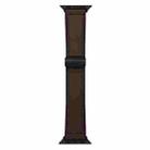 For Apple Watch 46mm / 49mm / 45mm / 44mm Nappa Magnetic Buckle Leather Silicone Watch Band(Dark Brown) - 1