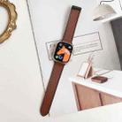 For Apple Watch 46mm / 49mm / 45mm / 44mm Nappa Magnetic Buckle Leather Silicone Watch Band(Dark Brown) - 2
