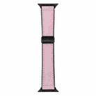 For Apple Watch 42mm / 41mm / 40mm / 38mm Nappa Magnetic Buckle Leather Silicone Watch Band(Pink) - 1
