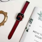 For Apple Watch 42mm / 41mm / 40mm / 38mm Nappa Magnetic Buckle Leather Silicone Watch Band(Wine Red) - 2