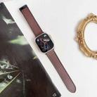 For Apple Watch 42mm / 41mm / 40mm / 38mm Nappa Magnetic Buckle Leather Silicone Watch Band(Black Brown) - 2