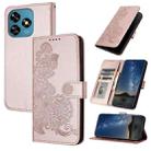 For Oukitel C51 Datura Flower Embossed Flip Leather Phone Case(Rose Gold) - 1