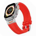 For Apple Watch 46mm / 49mm / 45mm / 44mm Tuobuzhe Woven Texture Silicone Watch Band(Red) - 1