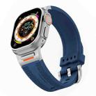 For Apple Watch 46mm / 49mm / 45mm / 44mm Tuobuzhe Woven Texture Silicone Watch Band(Midnight Blue) - 1