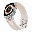 For Apple Watch 46mm / 49mm / 45mm / 44mm Tuobuzhe Woven Texture Silicone Watch Band(Starlight) - 1