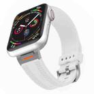 For Apple Watch 42mm / 41mm / 40mm / 38mm Tuobuzhe Woven Texture Silicone Watch Band(White) - 1