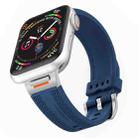 For Apple Watch 42mm / 41mm / 40mm / 38mm Tuobuzhe Woven Texture Silicone Watch Band(Midnight Blue) - 1