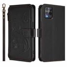 For T-Mobile Revvl 6 Pro 5G / 6X Pro 5G Butterfly Love Flower Multi-card Zipper Wallet Leather Phone Case(Black) - 2