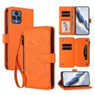 For T-Mobile Revvl 6 / 6X / T Phone 5G Butterfly Love Flower Multi-card Zipper Wallet Leather Phone Case(Orange) - 1