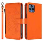 For T-Mobile Revvl 6 / 6X / T Phone 5G Butterfly Love Flower Multi-card Zipper Wallet Leather Phone Case(Orange) - 2