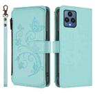 For T-Mobile Revvl 6 / 6X / T Phone 5G Butterfly Love Flower Multi-card Zipper Wallet Leather Phone Case(Mint Green) - 2