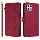 For T-Mobile Revvl 7 / T Phone 2 5G Butterfly Love Flower Multi-card Zipper Wallet Leather Phone Case(Wine Red) - 2