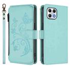 For T-Mobile Revvl 7 / T Phone 2 5G Butterfly Love Flower Multi-card Zipper Wallet Leather Phone Case(Mint Green) - 2
