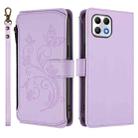 For T-Mobile Revvl 7 / T Phone 2 5G Butterfly Love Flower Multi-card Zipper Wallet Leather Phone Case(Light Purple) - 2
