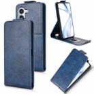 For Fujitsu Arrows Alpha F-51F Magnetic Vertical Flip Leather Phone Case with Buckle(Blue) - 1