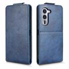 For Fujitsu Arrows Alpha F-51F Magnetic Vertical Flip Leather Phone Case with Buckle(Blue) - 2