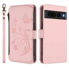 For Google Pixel 7 Pro 5G Butterfly Love Flower Multi-card Zipper Wallet Leather Phone Case(Pink) - 2